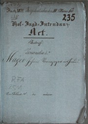 Bild des Buchumschlages, der den Aktendeckel der Akte Johann Mayer darstellt